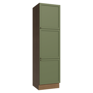 Mueble de Cocina Armario Vertical Vik 60 cm con 3 Puertas Marrón/Verde