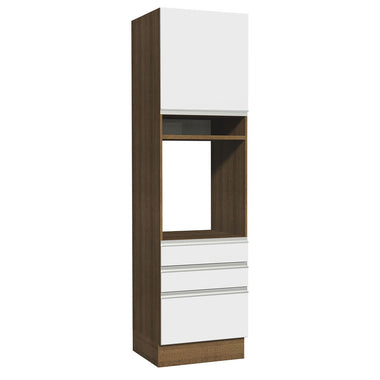 Mueble de Cocina para Hornos Glamy 60 cm Marrón/Blanco