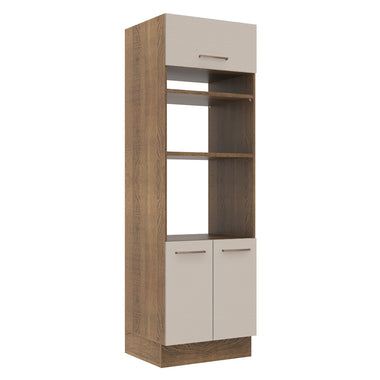 Mueble de Cocina para Horno 70 cm 3 Puertas Marrón/Crema Agata