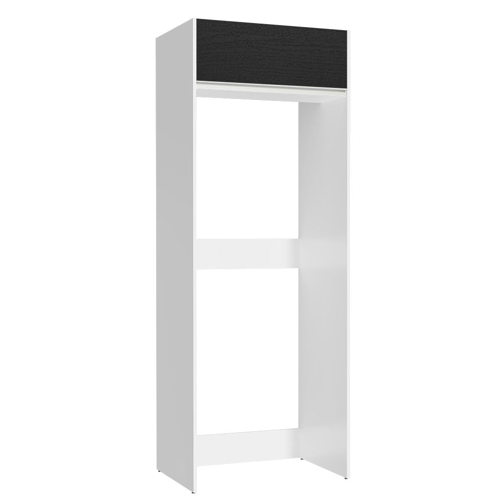 Mueble de Cocina para Nevera Glamy 1 Puerta Abatible Blanco/Negro