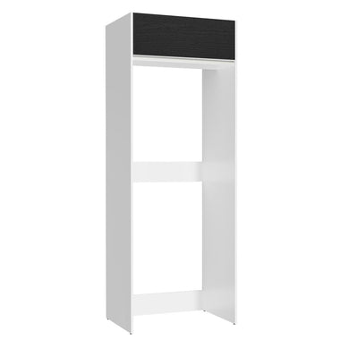 Mueble de Cocina para Nevera Glamy 1 Puerta Abatible Blanco/Negro