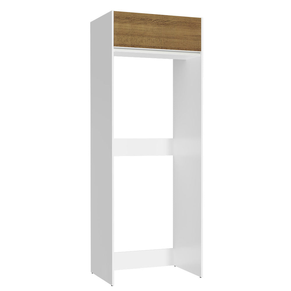 Mueble de Cocina para Nevera Glamy 1 Puerta Abatible Blanco/Marrón