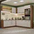 Cocina Integral de Esquina Agata 4.60 m Marrón/Crema 01