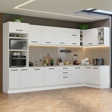 Cocina Integral de Esquina Agata 5.00 m Blanco 01