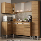 Cocina Integral de Esquina Emilly Face 2.60 m Marrón
