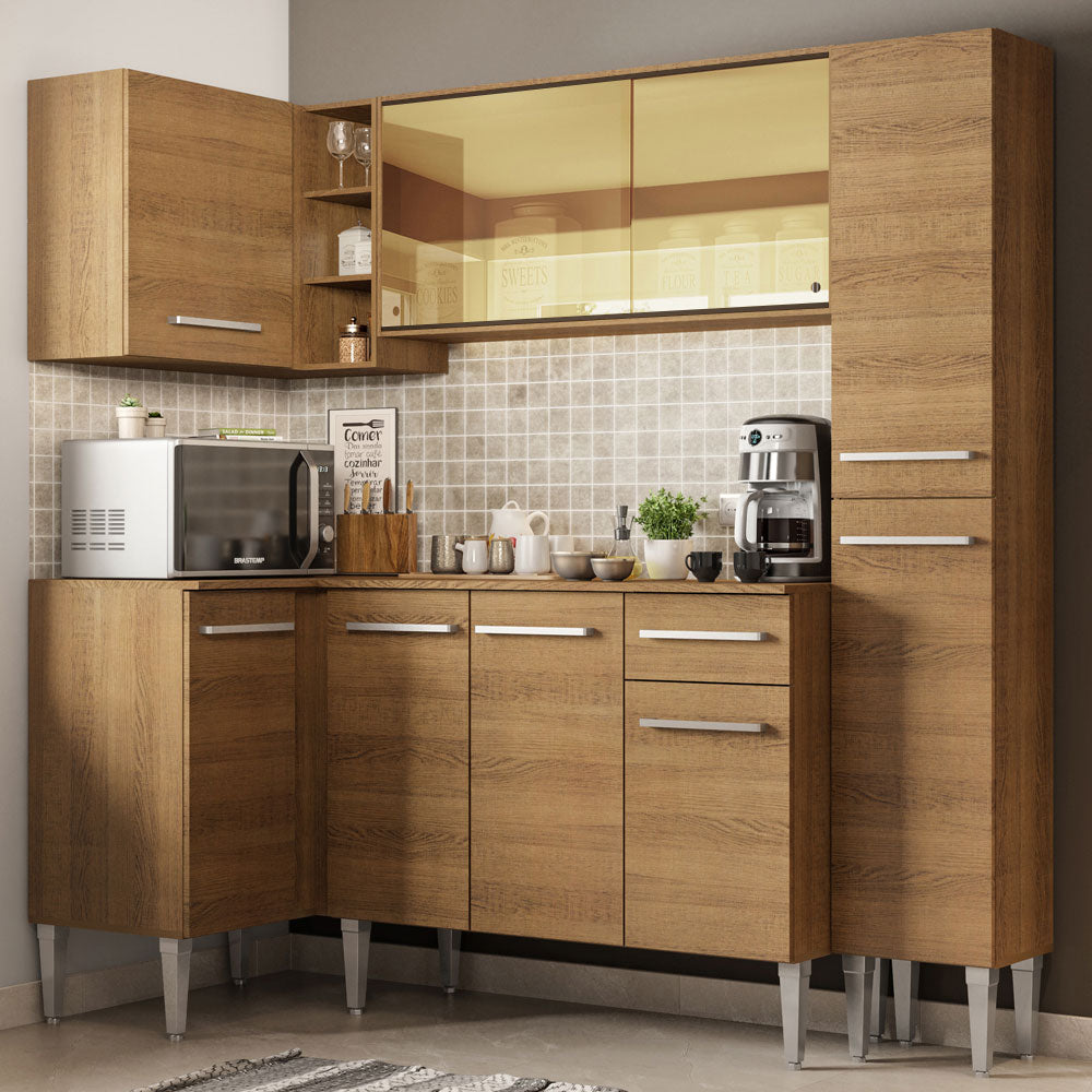 Cocina Integral de Esquina Emilly River 2.60 m Marrón