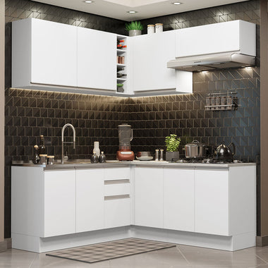 Cocina Integral de Esquina Glamy 3.50 m Blanco 03
