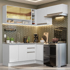 Cocina Integral de Esquina Glamy 3.50 m Blanco 06