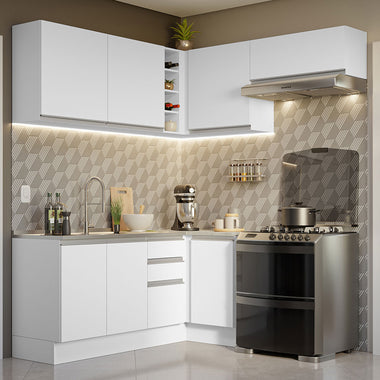 Cocina Integral de Esquina Glamy 3.50 m Blanco 07