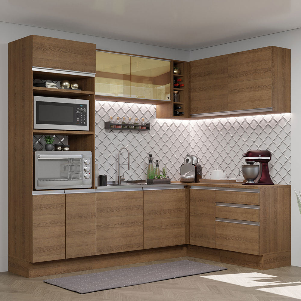 Cocina Integral de Esquina Glamy 4.00 m Marrón 02