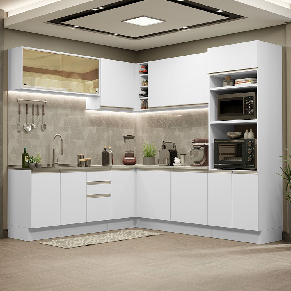 Cocina Integral de Esquina Glamy 4.60 m Blanco 01