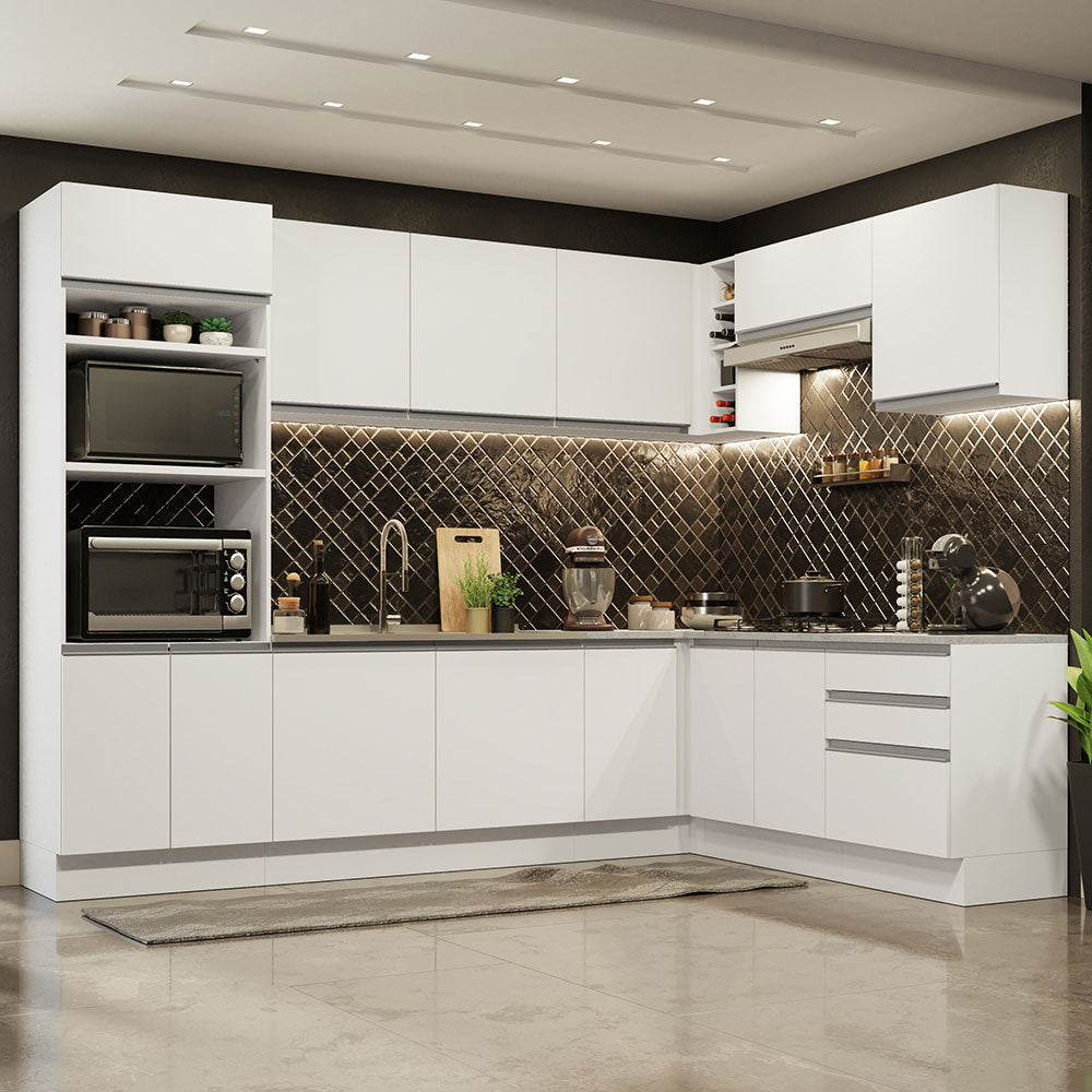 Cocina Integral de Esquina Glamy 4.80 m Blanco 01