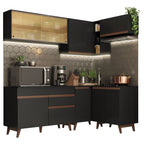 Cocina Integral de Esquina Reims 3.30 m con Encimera Negro 02