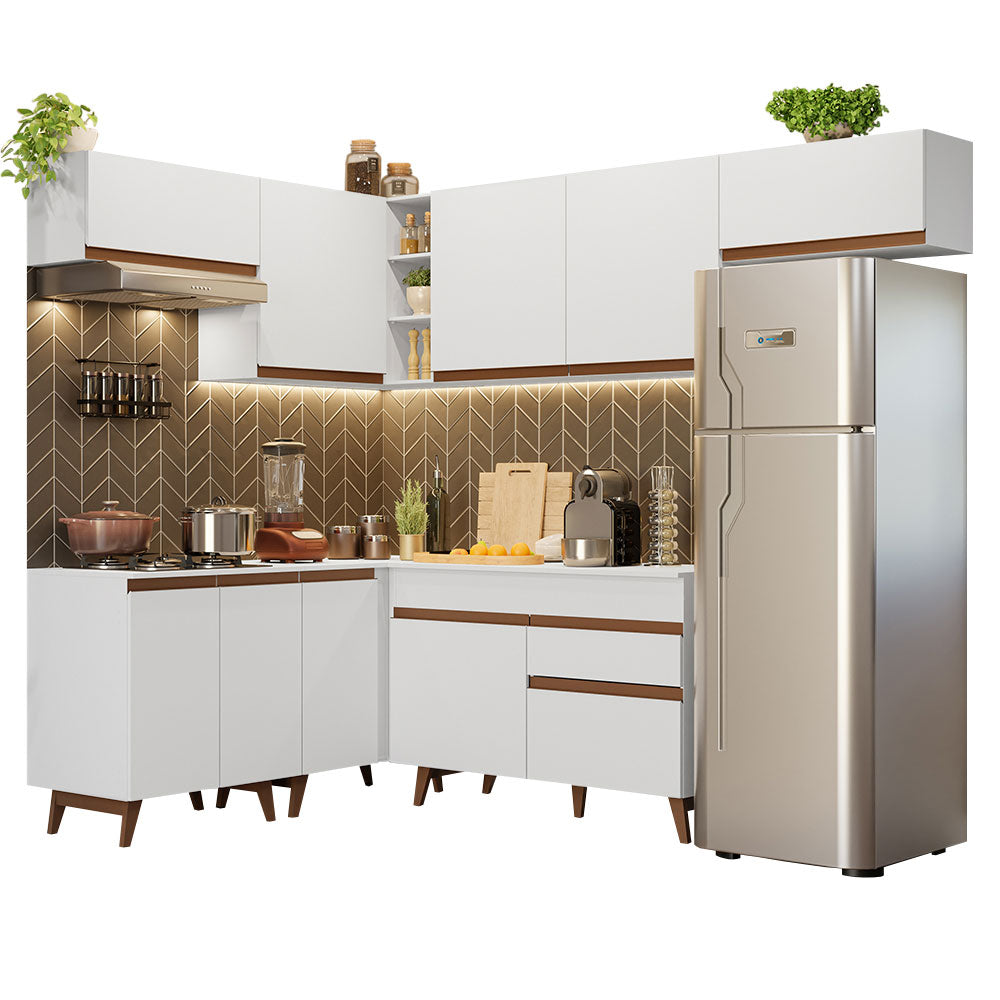 Cocina Integral de Esquina Reims 4.00 m con Encimera Blanco 03