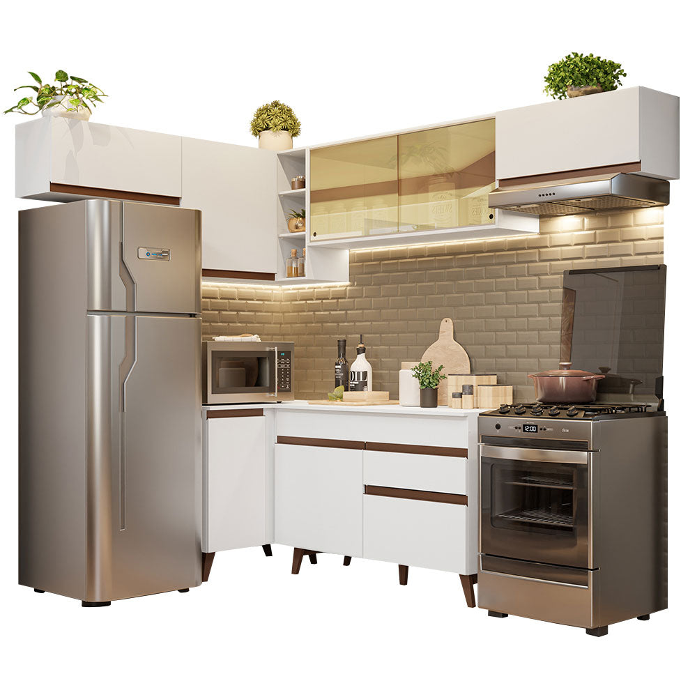 Cocina Integral de Esquina Reims 4.00 m con Encimera Blanco 04