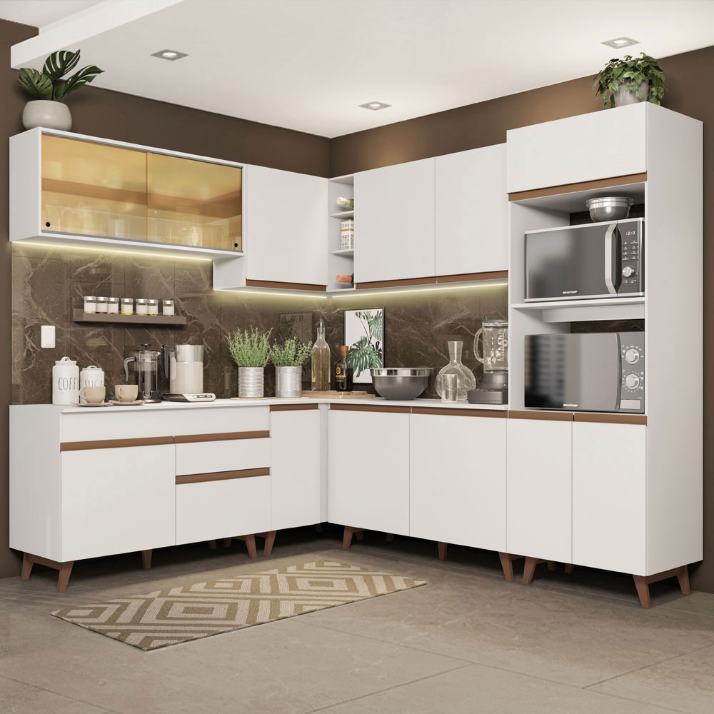 Cocina Integral de Esquina Reims 4.50 m con Encimera Blanco 01