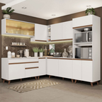 Cocina Integral de Esquina Reims 4.50 m con Encimera Blanco 01