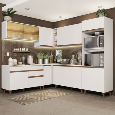 Cocina Integral de Esquina Reims 4.50 m con Encimera Blanco 01