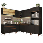 Cocina Integral de Esquina Reims 4.50 m con Encimera Negro 01