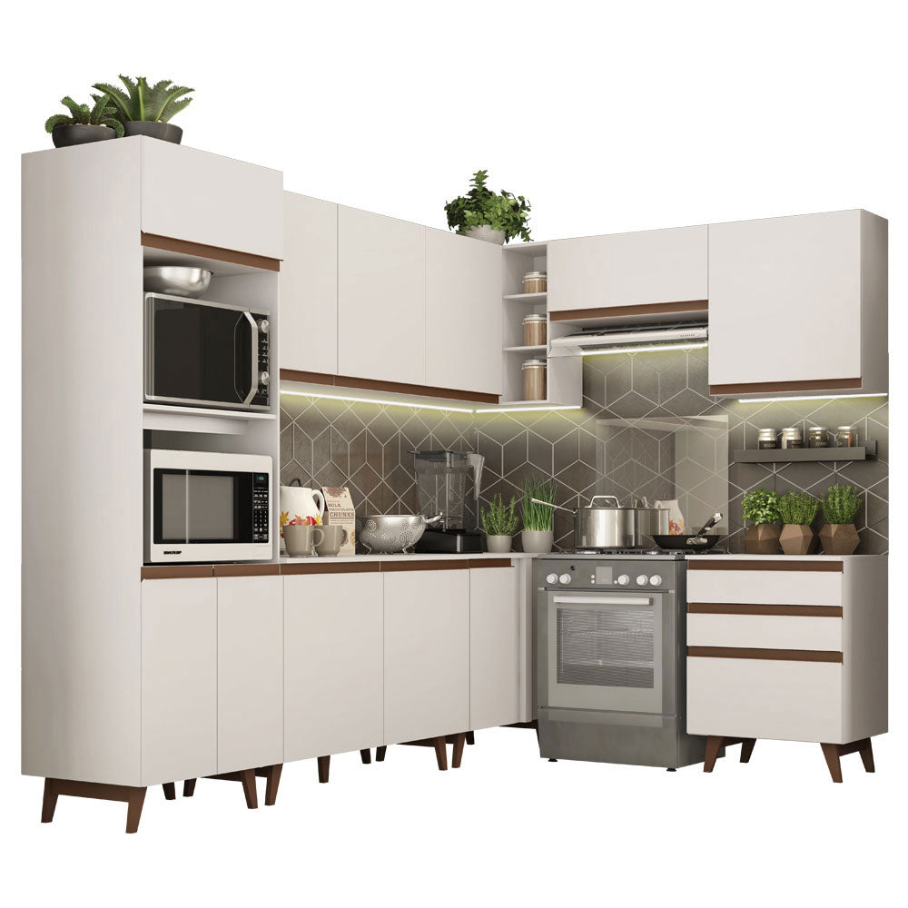 Cocina Integral de Esquina Reims 4.60 m con Encimera Blanco 02
