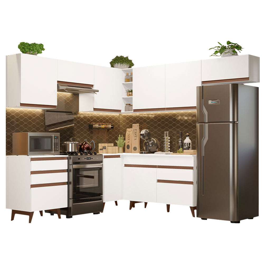 Cocina Integral de Esquina Reims 4.60 m con Encimera Blanco 03