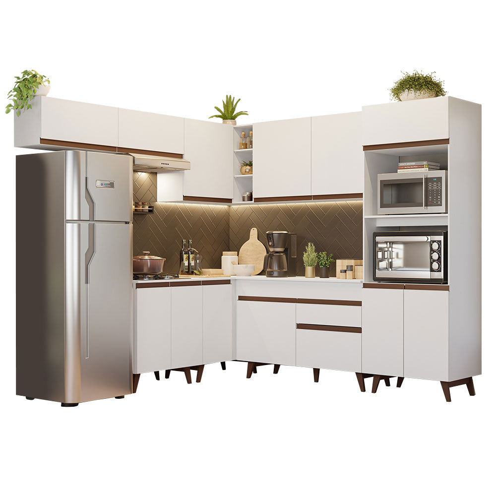 Cocina Integral de Esquina Reims 4.70 m con Encimera Blanco 01