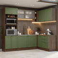 Cocina Integral de Esquina Vik 4.00 m Marrón/Verde 01