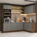 Cocina Integral de Esquina Vik 4.00 m Marrón/Gris 02