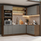 Cocina Integral de Esquina Vik 4.00 m Marrón/Gris 02