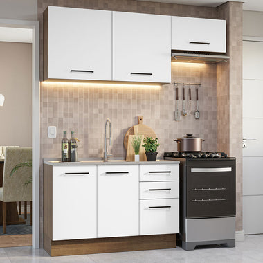 Cocina Integral Agata 1.80 Metros Marrón/Blanco 09