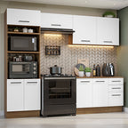 Cocina Integral Agata 2.70 m con Encimera Marrón/Blanco 07