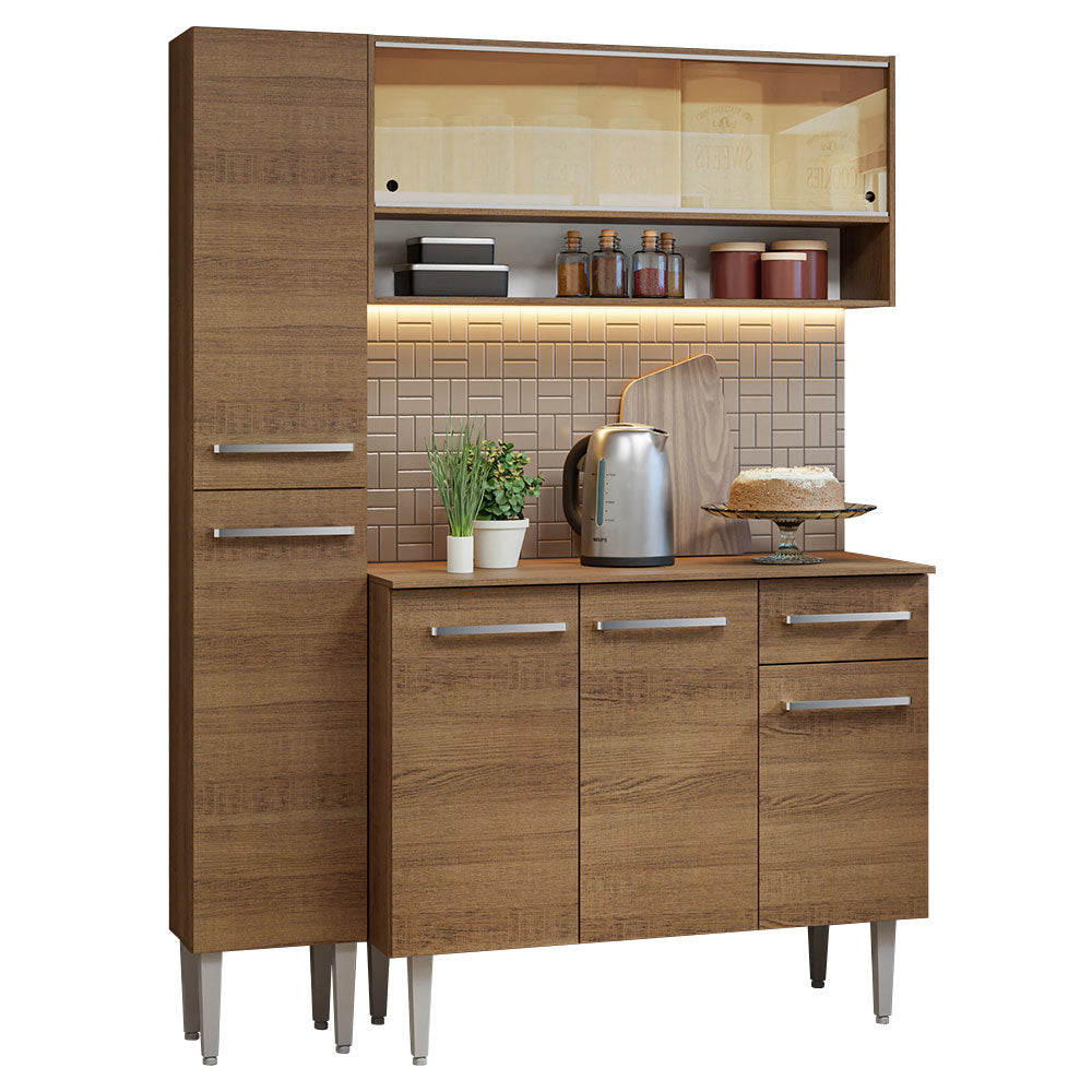 Cocina Integral Emilly 1.40 Metros Marrón 09