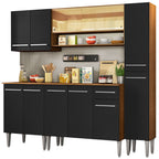 Cocina Integral Emilly Sky 2.00 Metros Marrón/Negro