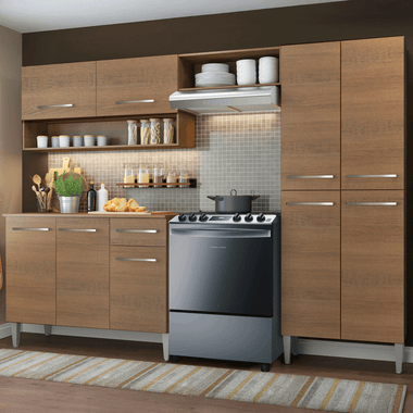 Cocina Integral Emilly Pop 2.30 Metros con Mesón en MDP