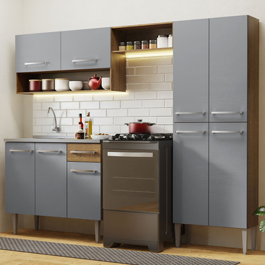 Cocina Integral Emilly 2.30 m con Mesón de Acero 10