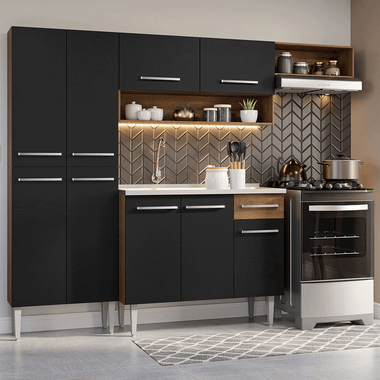 Cocina Integral Emilly 2.30 m con Mesón de Acero 12