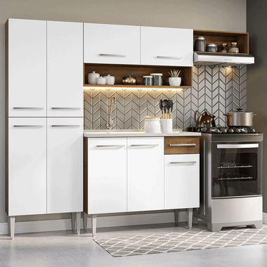 Cocina Integral Emilly 2.30 m con Mesón de Acero 12