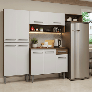 Cocina Integral Emilly 2.30 Metros Marrón/Blanco 16