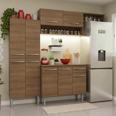 Cocina Integral Emilly 2.30 Metros Marrón 18