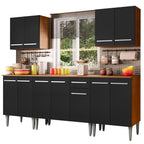Cocina Integral Emilly King 2.30 Metros Marrón/Negro