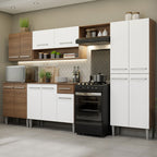 Cocina Integral Emilly 2.90 Metros Marrón/Blanco 01