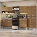 Cocina Integral Emilly 2.90 m con Mesón de Acero Marrón 09