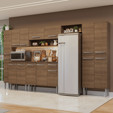 Cocina Integral Emilly 3.25 Metros Marrón 07