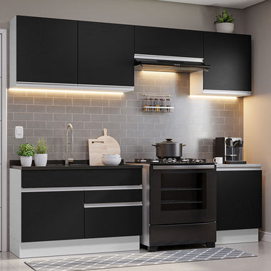 Cocina Integral Glamy 2.60 Metros Blanco/Negro 04