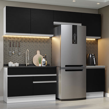 Cocina Integral Glamy 2.60 Metros Blanco/Negro 05