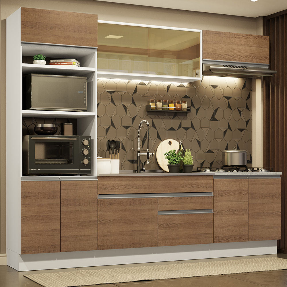 Cocina Integral Glamy 2.70 Metros Blanco/Marrón 10