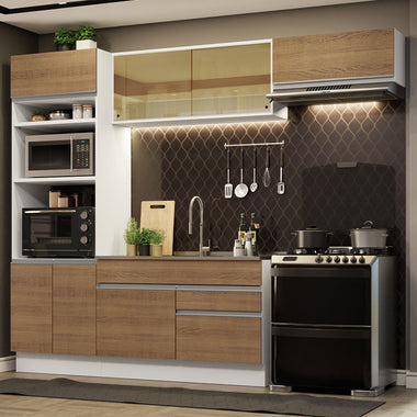 Cocina Integral Glamy 2.70 Metros Blanco/Marrón 11