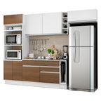 Cocina Integral Safira 2.90 Metros Blanco/Marrón/Blanco 04