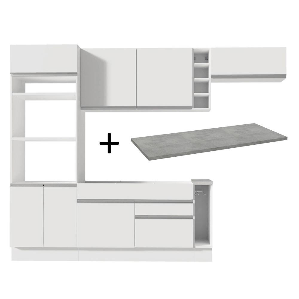 Cocina Integral Safira 2.90 m con Encimera 14 Blanco