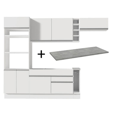 Cocina Integral Safira 2.90 m con Encimera 14 Blanco